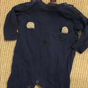 Navy blue mouse 6m romper